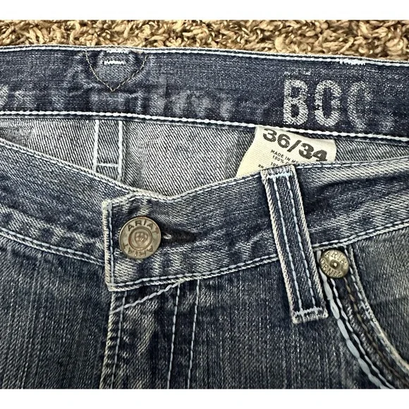 Ariat Jeans Mens Blue Relaxed Bootcut Cotton Denim Size 36X34 - Picture 5 of 5